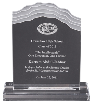 Crenshaw High School Class of 2011 Keynote Speaker Appreciation Gift Presented To Kareem Abdul-Jabbar (Abdul-Jabbar LOA)